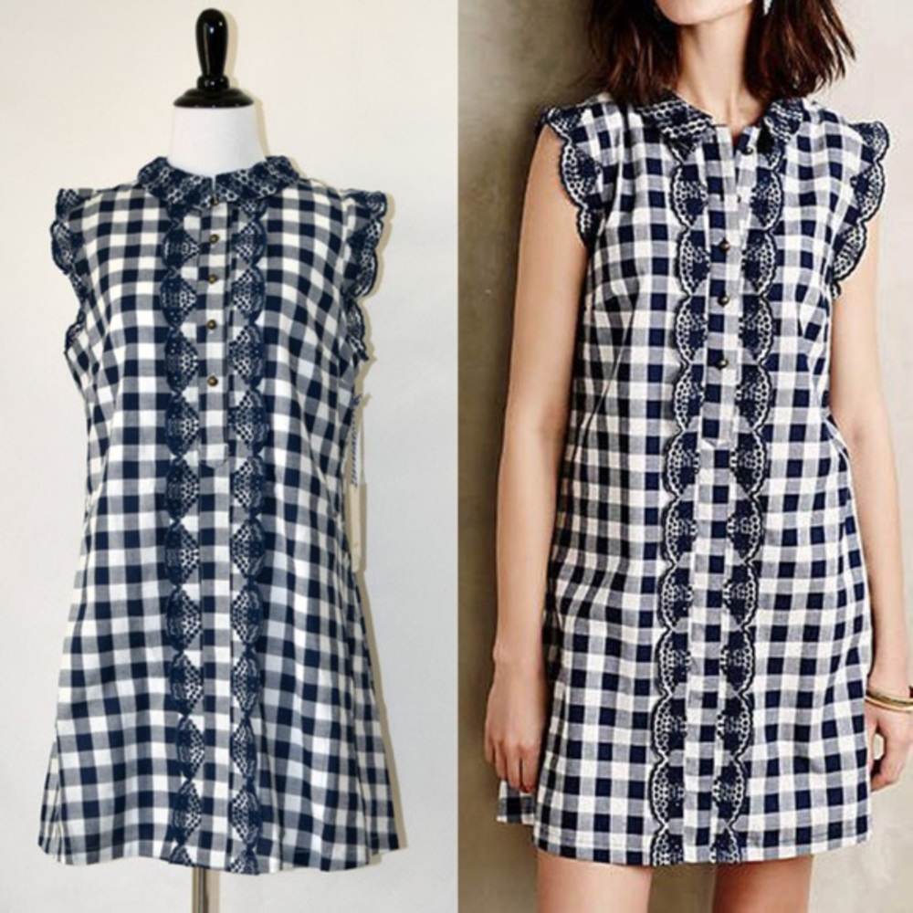 Anthropologie / Dear Creatures Gingham mini dress